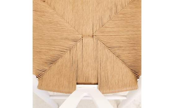 Silla Roble Actual Blanca Asiento Tejido Serie Dinastia