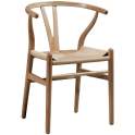 Silla Roble Actual Natural Asiento Tejido Serie Dinastia