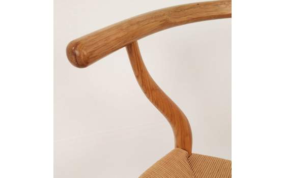 Silla Roble Actual Natural Asiento Tejido Serie Dinastia