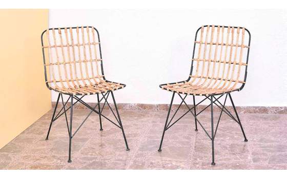 Silla Salon o Jardin Actual Forja Rattan Serie Anisas