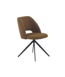 Silla Tapizada Actual Giratoria Color Mostaza Serie Antibre