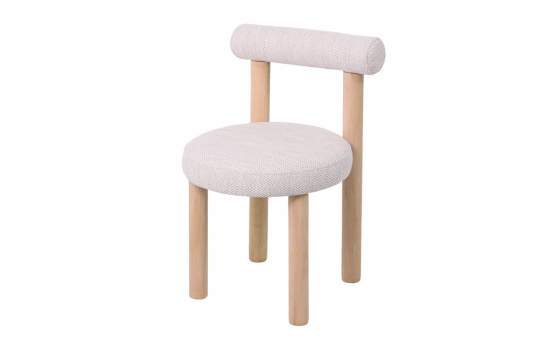 Silla Tapizada Bicolor Topo Patas Redondas Madera Taysan