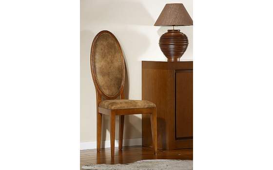Silla Tapizada Clasica Clasica Madera Castaño Serie Averdi