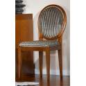 Silla Tapizada Clasica  Colonial Madera Castaño Serie Atrio