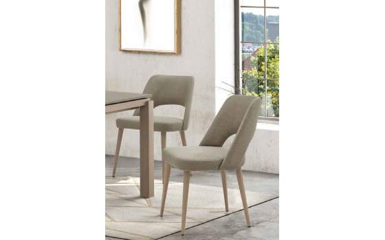 Silla Tapizada Comedor Formas Roble Adott
