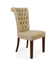 Silla Tapizada Comedor Loneta Beige Serie Atende