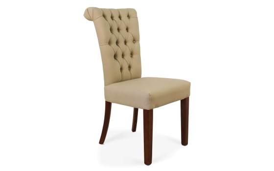 Silla Tapizada Comedor Loneta Beige Serie Atende