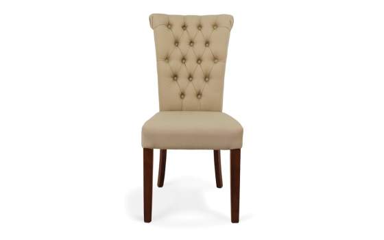 Silla Tapizada Comedor Loneta Beige Serie Atende
