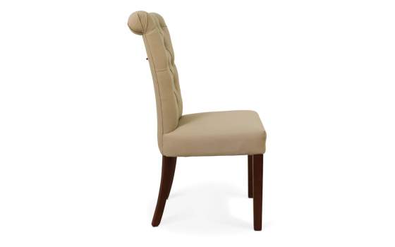 Silla Tapizada Comedor Loneta Beige Serie Atende