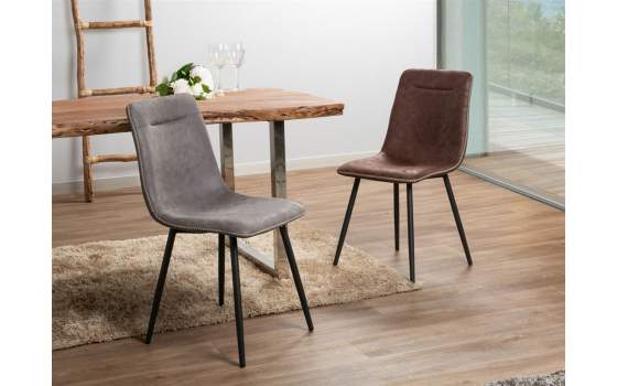 Silla Tela Desgastada Gris Estilo Contemporaneo Serie Airaco