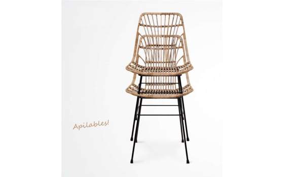 Silla Terraza Jardin Ratan y Acero Serie Penelope