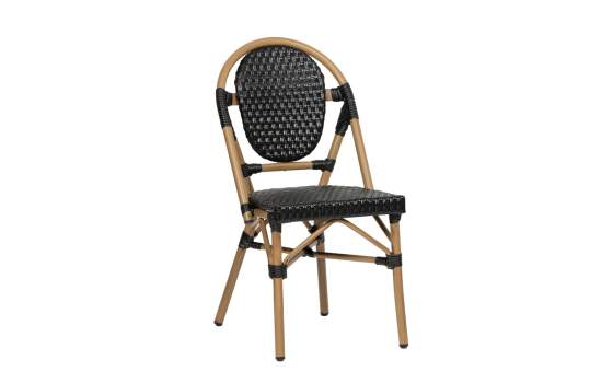 Silla Terraza Vintage Aluminio y Plastico Negra Serie Rivoli