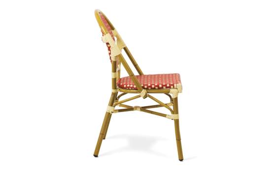 Silla Terraza Vintage Aluminio y Plastico Rojo Crema  Rivoli