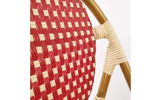 Silla Terraza Vintage Aluminio y Plastico Rojo Crema  Rivoli