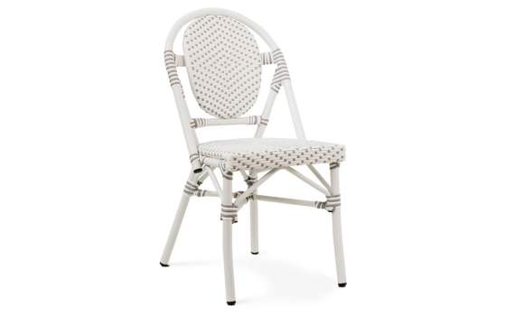 Silla Terraza Vintage Aluminio y Sintetico Blanco Gris Rivoli