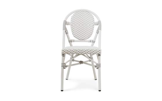 Silla Terraza Vintage Aluminio y Sintetico Blanco Gris Rivoli