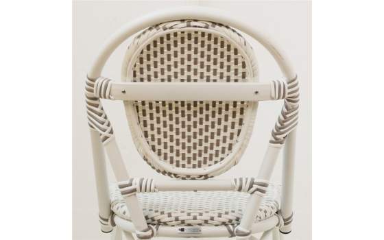 Silla Terraza Vintage Aluminio y Sintetico Blanco Gris Rivoli