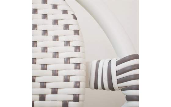 Silla Terraza Vintage Aluminio y Sintetico Blanco Gris Rivoli