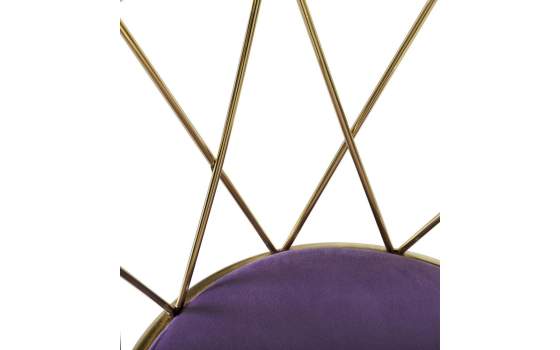 Silla Tubo de Acero Inoxidable Oro y Tapizado Serie Aberlin