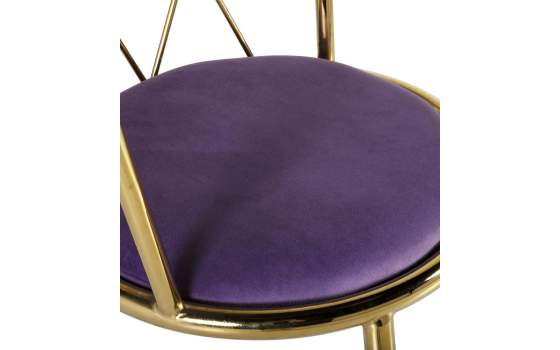 Silla Tubo de Acero Inoxidable Oro y Tapizado Serie Aberlin