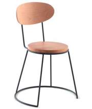 Silla Tubo de Forja con Asiento y Respaldo Madera Serie Ahujar