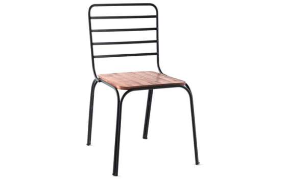 Silla Tubo de Forja Rejas Asiento Madera Pino Serie Ahujar