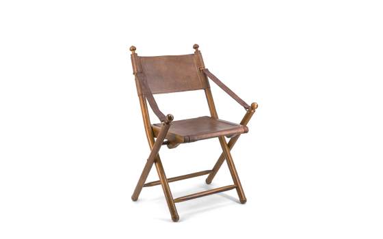Silla Vintage Plegable Madera Cuero Tarlton Silla Vintage Plegable Madera Cuero Tarlton