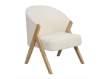 Sillón Madera Pino Tapizado Rizo Blanco Serie Anatsu