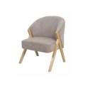 Sillón Madera Pino Tapizado Rizo Gris Serie Anatsu Sillón Madera Pino Tapizado Rizo Gris Serie Anatsu