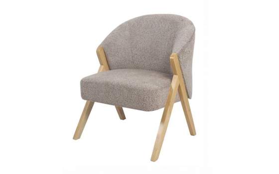 Sillón Madera Pino Tapizado Rizo Gris Serie Anatsu Sillón Madera Pino Tapizado Rizo Gris Serie Anatsu