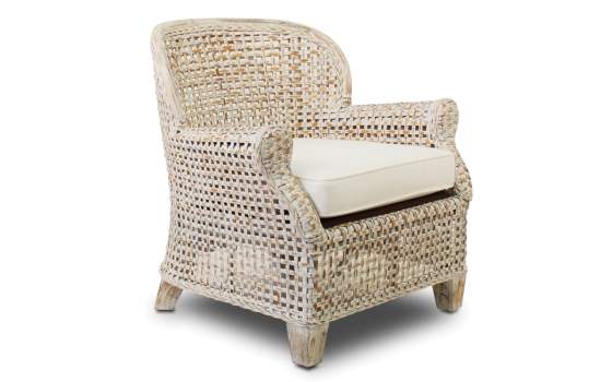 Sillón Rattan Natural Decapado Blanco Duque