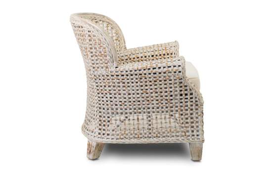 Sillón Rattan Natural Decapado Blanco Duque