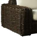 Sillon 1 Plaza Rattan Negro Cojín en Blanco Arcarna
