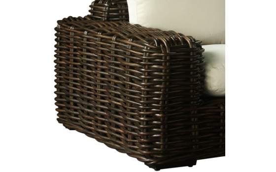 Sillon 1 Plaza Rattan Negro Cojín en Blanco Arcarna