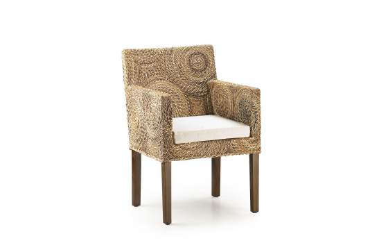 Sillon Abaca Circulos Colonial Con Cojin