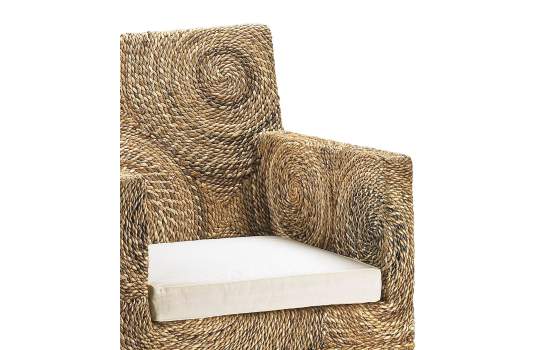 Sillon Abaca Circulos Colonial Con Cojin