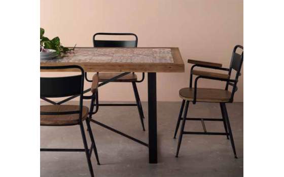Sillon Acero y Madera Industrial Serie Aendardo
