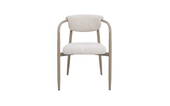 Sillon Actual Acero Topo Tapizado Chenilla Beige Serie Agoult