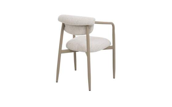 Sillon Actual Acero Topo Tapizado Chenilla Beige Serie Agoult