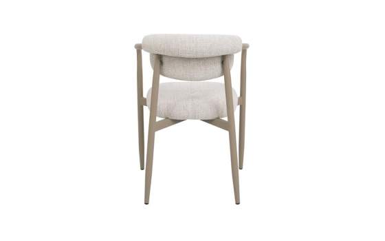 Sillon Actual Acero Topo Tapizado Chenilla Beige Serie Agoult