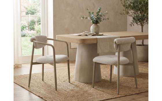 Sillon Actual Acero Topo Tapizado Chenilla Beige Serie Agoult