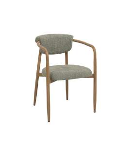 Sillon Actual Acero Topo Tapizado Chenilla Verde Agoult