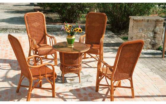 Sillon Alto Tejido Medula Natural Nogal Algasr