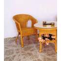 Sillon Apilable Tejido Medula Natural Miel Algasr