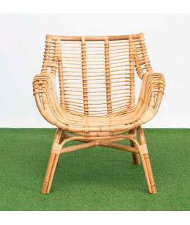 Sillon Armado Rattan Natural Para Terraza Jardin Serie Arismas