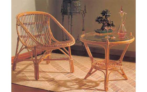 Sillon Bajo de Rattan Natural Bambu Agoiz