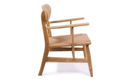 Sillon Bajo Diseño Madera Natural Teca Serie Tokio