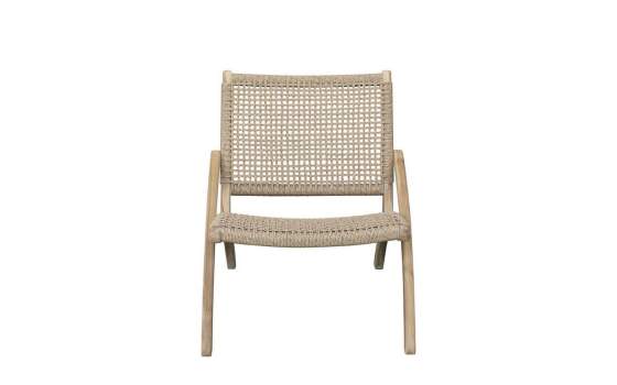 Sillon Bajo Diseño Moderno en Teca y Cuerda Serie Briasag