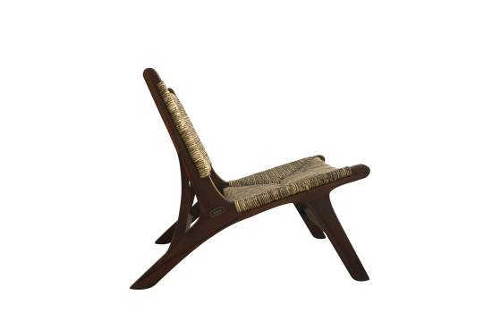 Sillon Bajo Madera de Teca y Anea Serie Anavis
