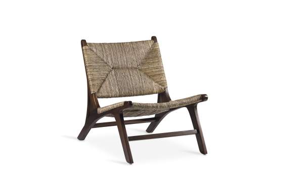 Sillon Bajo Madera de Teca y Anea Serie Anavis